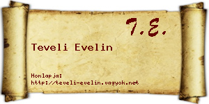 Teveli Evelin névjegykártya